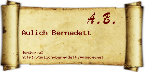 Aulich Bernadett névjegykártya